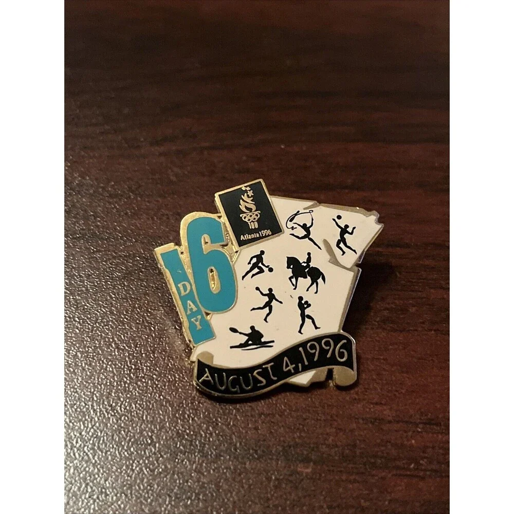 Vintage 1996 Atlanta Olympics Day 16 Of The Games August 4th‎ Lapel Hat Pin